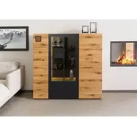 MASSIVMOEBEL24.DE Highboard Wildeiche 148x43,5x143 natur geölt/lackiert KITZBÜHEL #106