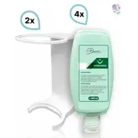 Blanc HYGIENIC SET: Mini Fix-System - 2x Mini Fix Spender, weiß oder schwarz + 4x 300ml Grobreiniger für stärkere Verschmutzungen, natürlich