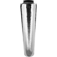 Fink Dekovase "TUTZI, mit gehämmerter Struktur", silber (silberfarben), H:90cm Ø:24cm, Eisen, Vasen, Dekovase, Vase aus Metall, vernickelt, Bodenvase