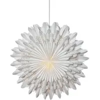 MARELIDA Papierstern Weihnachtsstern Faltstern D: 50cm Dekostern Fensterschmuck weiß gold