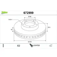 Valeo Bremsscheibe COATED 672999