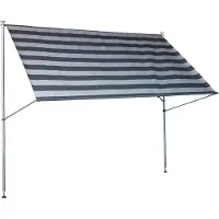 Angerer Klemmmarkise Premium 200 cm Streifen dunkelgrau