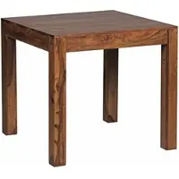 KADIMA DESIGN Massivholz Esstisch | Handgefertigter Holztisch für Esszimmer | Premium Küchentisch aus Sheesham | Zeitloses Design | Dunkelbraun 80x80 cm | NAKO von
