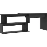vidaXL Eckschreibtisch Grau 200x50x76 cm Holzwerkstoff