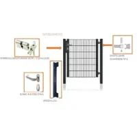 FA-Bausysteme Gartentor halb Rahmen Anthrazit 1320 x 800 mm