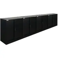 Proregal Mega Deal 4X Aktenschrank Elephant mit abschließbaren Schiebetüren HxBxT 90x90x40cm 2 Fachböden Schwarz Metallschrank abschließbar