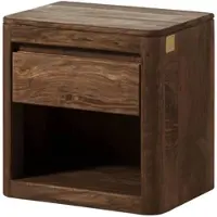 MASSIVMOEBEL24.DE Nachttisch Sheesham 50x35x50 rot-braun gebeizt TORONTO #164