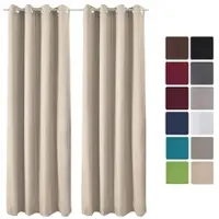 Beautissu Amelie TO Vorhang mit Öse 140x245cm Creme 2tlg