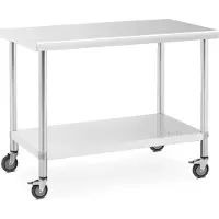 Helloshop26 Professionelle Premium Küchentisch 60 x 120 cm 158 kg Edelstahl 14_0010019