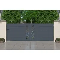 Casanoov Schiebetor Aus Aluminium Sunny 400x140cm Grau
