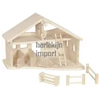 Holztiger Scheune Holzspielzeug mit Seilwinde Bauernhof