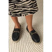 Fred de la bretoniere Damen Eazia Giorgi Espadrille Leder Ante Black-Schuhgröße 38