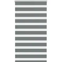 vidaXL Doppelrollo Dunkelgrau 85x150 cm Stoffbreite 80,9 cm Polyester