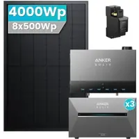 SolarMars Anker SOLIX Power Dock mit Solarbank 3 E2700 Pro Balkonkraftwerk Speicher mit 500W Solarmodul Set - 4000Wp ‚Äì 8 Module / 3x Solarbank E2700 PRO