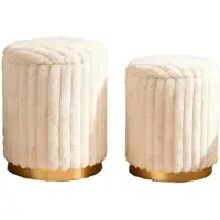 Costway 2er Set Sitzhocker mit Stauraum 21 L + 32 L Schminkhocker