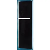 Bemm Design-Elektroheizkörper „Plawa Glas“ 49,5 × 180 cm in Schwarz samtmatt