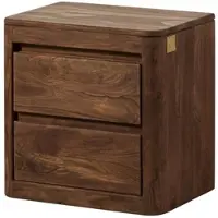 MASSIVMOEBEL24.DE Nachttisch Sheesham 50x35x50 rot-braun gebeizt TORONTO #163