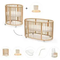 Stokke SleepiTM Bundle Sleepi Mini inkl. Umbausatz, 2 Matratzen und Spannbettücher, Himmelstange Himmel, natur