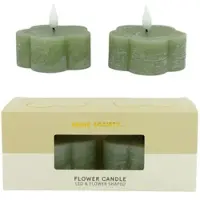 Home Society LED Kerze Flower grün 2 Stück