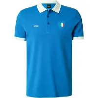 BOSS für Herren. 50559263 Blaues Paddy-Poloshirt (M), Lässig, Polyester, Kurzarm
