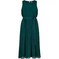 Apricot Midikleid "Plissee Kleid" Stoffgürtel, mit Bindeband