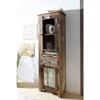 MASSIVMOEBEL24.DE Vitrine Altholz 60x35x190 mehrfarbig lackiert NATURE OF SPIRIT #24
