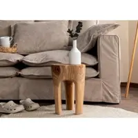 MASSIVMOEBEL24.DE Hocker Teak Wurzel 30x30x40 natur lackiert UNIKA #154