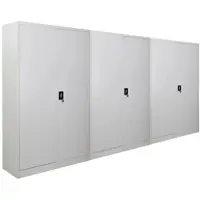 Proregal Mega Deal 3x Flügeltürenschrank ELEPHANT Metall Aktenschrank abschließbar 180x120x40cm Stahl 4 Ebenen Stahlschrank Lichtgrau