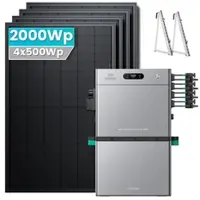 SolarMars Zendure SolarFlow 2400 Pro Stromspeicher 2,4kWh Komplett system - 2000Wp ‚Äì 4 Module üî• / 1x AB3000L / Balkon