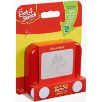 Spin Master Etch A Sketch Pocket - das Original aus 76% recyceltem Kunststoff im Taschenformat, Magnetische Zeichentafel für Kinder, 3 Jahr(e), Kunststoff, Rot