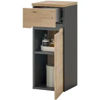 Preisbrecher MEMPHIS Badkommode hängend mit 1 Tür und 1 Schublade Soft-Close Grau Artisan Eiche