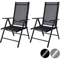 Casaria Gartenstühle 4er Set Hochlehner Klappbar 8-Fach Verstellbar Camping Stuhl Aluminium Wetterfest Klappstuhl 120kg Belastbarkeit Garten Balkon