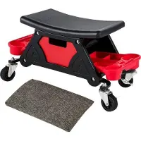 Famanu Mechanische Werkstuhl mit Rollen - Ergonomisch, 136 kg Tragkraft
