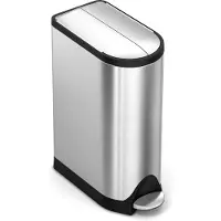Simplehuman CW2058, 18 l, Oval, Edelstahl, Edelstahl, Terrasse, Edelstahl