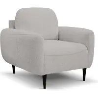 Domo DomoHome BOHO Sessel Moderner, Eleganter Polstersessel mit Holzfüßen, Rückenlehne und Armlehnen, für Wohnzimmer und Büro, Größe: 90x91x102 cm, Farbe: GRAU