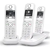 Gigaset AS690 Trio, Analoges/DECT-Telefon, Kabelloses Mobilteil, 100 Eintragungen, Weiß