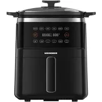 Heinner Fry&Grill HAFG-B5BK2600 Heißluftfritteuse, 2600 W, Fassungsvermögen 5 L, 6 vorprogrammierte Programme, elektronisches Bedienfeld, maximale Zubereitungszeit: 60 Min., Schwarz