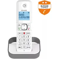 Alcatel F860, DECT-Telefon, Kabelloses Mobilteil, Freisprecheinrichtung, 100 Eintragungen, Anrufer-Identifikation, Grau