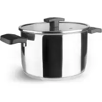 Lacor - 80116 - Topf mit Kalkdeckel, Edelstahl 18,10, wärmeisolierende Griffe, induktionsfähig, 16 cm, 2,5 Liter