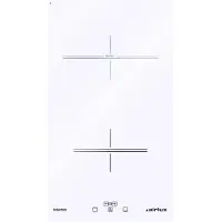 Airlux ATI322WH, Weiß, Integriert, Zonen-Induktionskochfeld, Glas, 2 Zone(n), 2 Zone(n)