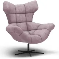 Domo DomoHome | Ergonomischer Relax-sessel mit 360° Dreh-und Schaukelfunktion - Soft Lux-Schaumpolster Modernes Design für Wohnzimmer Schlafzimmer Büro | 104x46x119 cm | Puderrosa