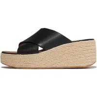 FitFlop Plattform-Leder-Damen Sandalen in Schwarz