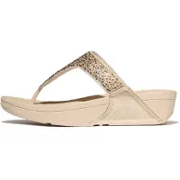 FitFlop Damen Lulu Crystal-Mix Metallic Zehentrenner-Sandalen Platino-Schuhgröße 40