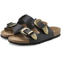 French Connection Pantolette "Mule, Sandale, offener Schuh, Sommerschuhe, Sandale, Lederpantolette" NEU aus hochwertigem Leder mit weichem Korkfußbett