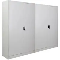 Proregal MegaDeal 2x Flügeltürenschrank ELEPHANT Mit 2 Türen Abschließbar HxBxT 180x120x40cm 4 Ebenen Stahl Pulverbeschichtet Lichtgrau Aktenschrank