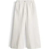 Opus Damen Hose mit weitem Bein und elastischem Bund in Beigefarben