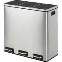 Songmics Mülleimer Küche, 3 x 18 L, Mülltrennsystem 3 Fächer LTBB3554NL