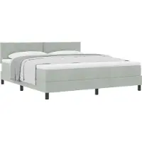 vidaXL Boxspringbett mit Kopfteil Hellgrau 180 x 200 cm Samt