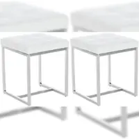 Proregal CHEFGASTRO 2er Set Sitzhocker PALMA HxBxT 48x40x40cm Kunstleder Weiß