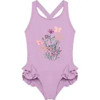 Color Kids - Kid's Swimsuit with Application - Badeanzug Gr 122 lila